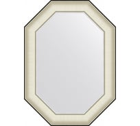 Зеркало EVOFORM в багетной раме - белая кожа с хромом 78 mm (54x74 cm) BY 7442