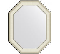Зеркало EVOFORM в багетной раме - белая кожа с хромом 78 mm (59x74 cm) BY 7443