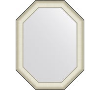 Зеркало EVOFORM в багетной раме - белая кожа с хромом 78 mm (64x84 cm) BY 7444