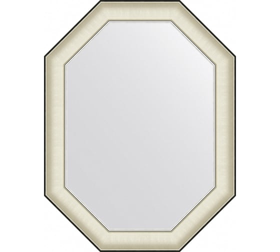 Зеркало EVOFORM в багетной раме - белая кожа с хромом 78 mm (64x84 cm) BY 7444 1
