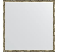 Зеркало EVOFORM в багетной раме - серебряный бамбук 24 mm (67x67 cm) 0659