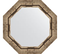 Зеркало EVOFORM в багетной раме - серебряный бамбук 73 mm (54x54 cm) 3667