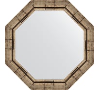 Зеркало EVOFORM в багетной раме - серебряный бамбук 73 mm (64x64 cm) 3668