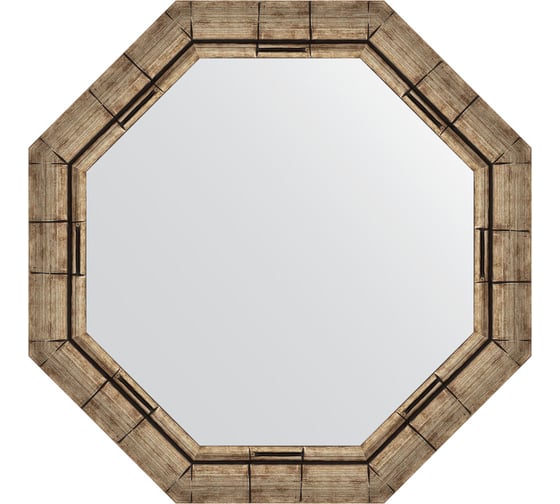 Зеркало EVOFORM в багетной раме - серебряный бамбук 73 mm (64x64 cm) 3668 1