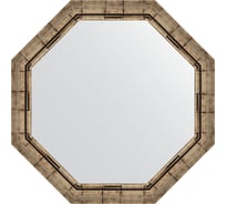 Зеркало EVOFORM в багетной раме - серебряный бамбук 73 mm (74x74 cm) 3669