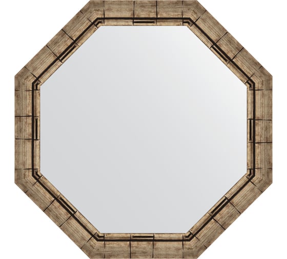 Зеркало EVOFORM в багетной раме - серебряный бамбук 73 mm (74x74 cm) 3669 1