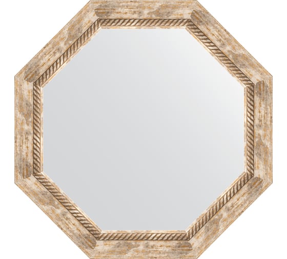 Зеркало EVOFORM в багетной раме - прованс с плетением 70 mm (63,2x63,2 cm) 3758 1