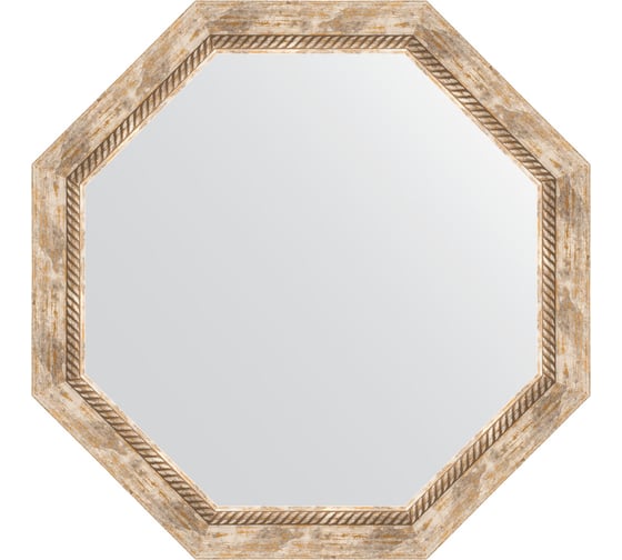 Зеркало EVOFORM в багетной раме - прованс с плетением 70 mm (73,2x73,2 cm) 3759 1