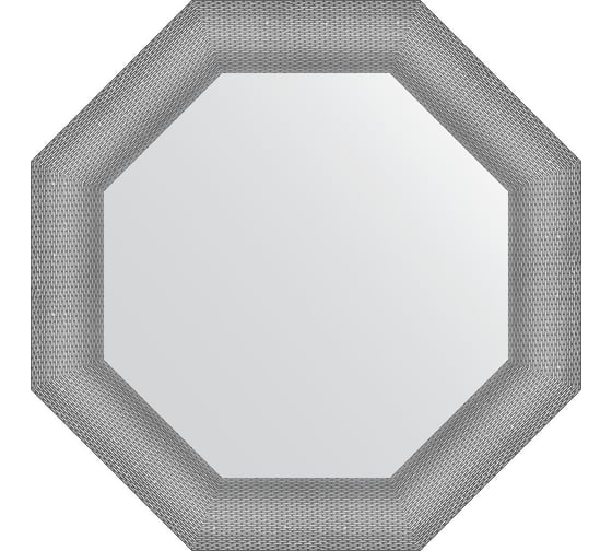 Зеркало EVOFORM в багетной раме - серебряная кольчуга 88 mm (67x67 cm) 3878 1