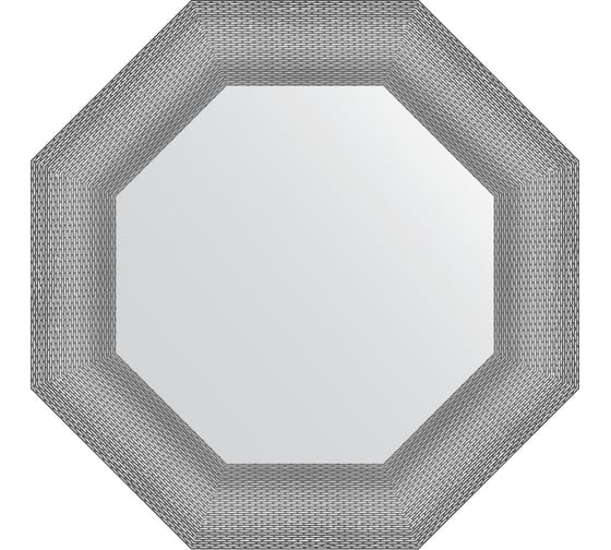 Зеркало EVOFORM в багетной раме - серебряная кольчуга 88 mm (57x57 cm) 3877