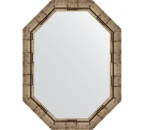 Зеркало EVOFORM в багетной раме - серебряный бамбук 73 мм (63x83 cm) 7127