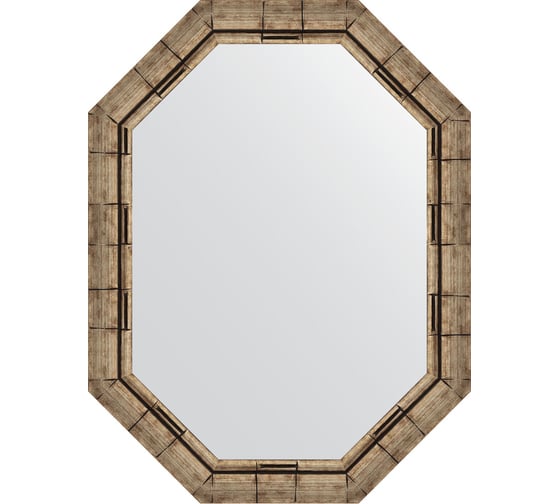 Зеркало EVOFORM в багетной раме - серебряный бамбук 73 мм (63x83 cm) 7127