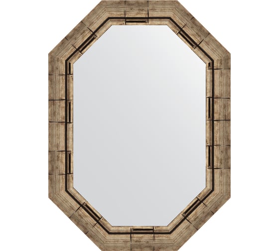 Зеркало EVOFORM в багетной раме - серебряный бамбук 73 мм (58x73 cm) 7126 1