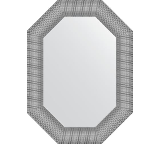 Зеркало EVOFORM в багетной раме - серебряная кольчуга 88 mm (56x76 cm) 7289