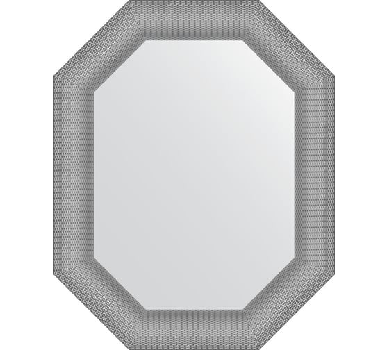 Зеркало EVOFORM в багетной раме - серебряная кольчуга 88 mm (61x76 cm) 7290