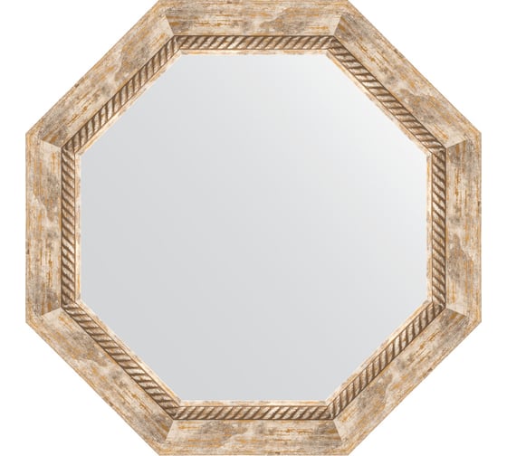 Зеркало EVOFORM в багетной раме - прованс с плетением 70 mm (58x58 cm) 7318 1