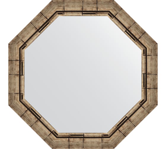 Зеркало EVOFORM в багетной раме - серебряный бамбук 73 mm (68x68 cm) 7323 1