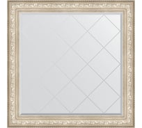 Зеркало EVOFORM с гравировкой в багетной раме - виньетка серебро 109 мм (110x110 см) BY 4469