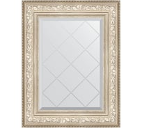 Зеркало EVOFORM с гравировкой в багетной раме - виньетка серебро 109 мм (60x78 см) BY 4039