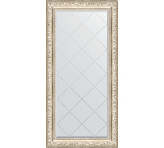 Зеркало EVOFORM с гравировкой в багетной раме - виньетка серебро 109 мм (80x162 см) BY 4297