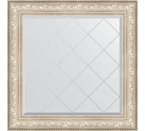 Зеркало EVOFORM с гравировкой в багетной раме - виньетка серебро 109 мм (90x90 см) BY 4340