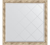Зеркало EVOFORM с гравировкой в багетной раме - прованс с плетением 70 мм (103x103 см) BY 4435