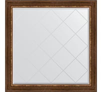 Зеркало EVOFORM с гравировкой в багетной раме - римская бронза 88 мм (106x106 см) BY 4449