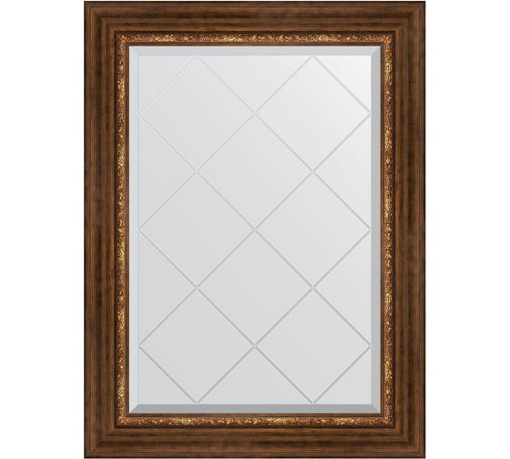 Зеркало EVOFORM с гравировкой в багетной раме - римская бронза 88 мм (66x89 см) BY 4105
