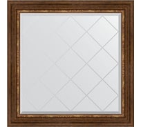 Зеркало EVOFORM с гравировкой в багетной раме - римская бронза 88 мм (86x86 см) BY 4320