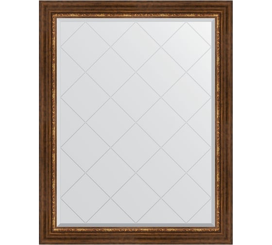 Зеркало EVOFORM с гравировкой в багетной раме - римская бронза 88 мм (96x121 см) BY 4363