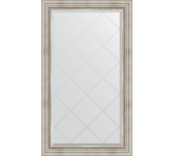 Зеркало EVOFORM с гравировкой в багетной раме - римское серебро 88 мм (76x131 см) BY 4233