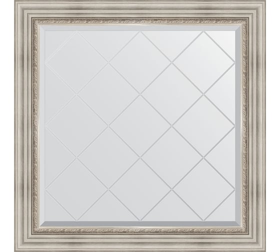 Зеркало EVOFORM с гравировкой в багетной раме - римское серебро 88 мм (86x86 см) BY 4319