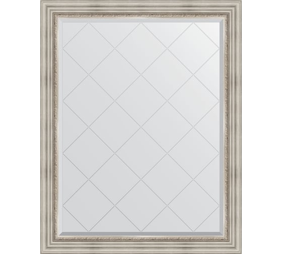 Зеркало EVOFORM с гравировкой в багетной раме - римское серебро 88 мм (96x121 см) BY 4362