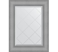 Зеркало EVOFORM с гравировкой в багетной раме - серебряная кольчуга 88 мм (57x74 см) BY 4541