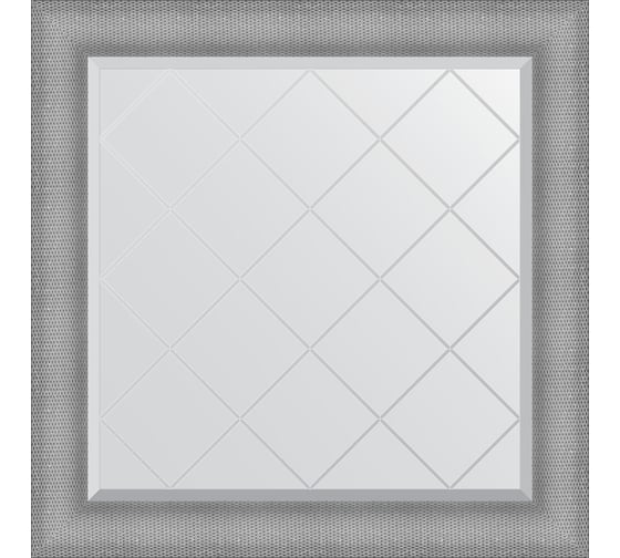 Зеркало EVOFORM с гравировкой в багетной раме - серебряная кольчуга 88 мм (87x87 см) BY 4548 1