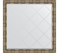 Зеркало EVOFORM с гравировкой в багетной раме - серебряный бамбук 73 мм (103x103 см) BY 4437