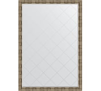 Зеркало EVOFORM с гравировкой в багетной раме - серебряный бамбук 73 мм (128x183 см) BY 4480