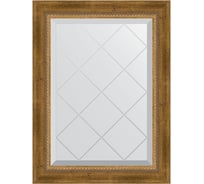 Зеркало EVOFORM с гравировкой в багетной раме - состаренная бронза с плетением 70 мм (53x71 см) BY 4004