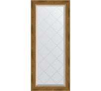 Зеркало EVOFORM с гравировкой в багетной раме - состаренная бронза с плетением 70 мм (53x123 см) BY 4047