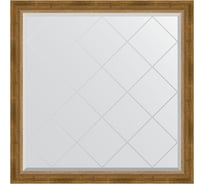 Зеркало EVOFORM с гравировкой в багетной раме - состаренная бронза с плетением 70 мм (103x103 см) BY 4434
