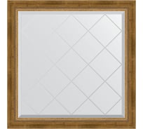 Зеркало EVOFORM с гравировкой в багетной раме - состаренная бронза с плетением 70 мм (83x83 см) BY 4305