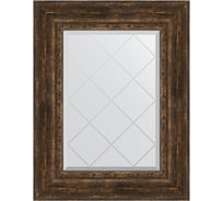 Зеркало EVOFORM с гравировкой в багетной раме - состаренное дерево с орнаментом 120 мм (62x80 см) BY 4043
