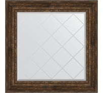 Зеркало EVOFORM с гравировкой в багетной раме - состаренное дерево с орнаментом 120 мм (92x92 см) BY 4344