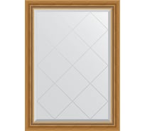 Зеркало EVOFORM с гравировкой в багетной раме - состаренное золото с плетением 70 мм (73x101 см) BY 4174