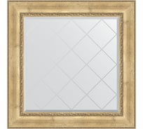Зеркало EVOFORM с гравировкой в багетной раме - состаренное серебро с орнаментом 120 мм (92x92 см) BY 4342