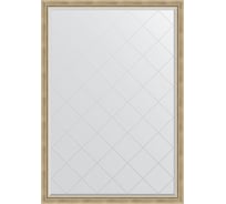 Зеркало EVOFORM с гравировкой в багетной раме - состаренное серебро с плетением 70 мм (128x183 см) BY 4476