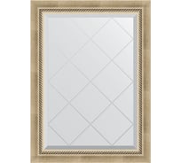 Зеркало EVOFORM с гравировкой в багетной раме - состаренное серебро с плетением 70 мм (63x86 см) BY 4089