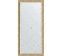 Зеркало EVOFORM с гравировкой в багетной раме - состаренное серебро с плетением 70 мм (73x155 см) BY 4261
