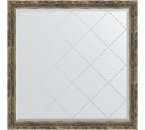 Зеркало EVOFORM с гравировкой в багетной раме - старое дерево с плетением 70 мм (103x103 см) BY 4436