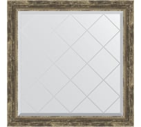 Зеркало EVOFORM с гравировкой в багетной раме - старое дерево с плетением 70 мм (83x83 см) BY 4307